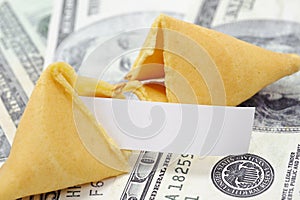 Fortune cookie with money photo