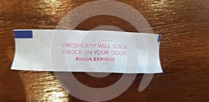 Fortune cookie prosperity will knock on your door