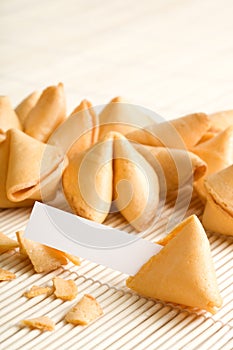 Fortune cookies with blank paper