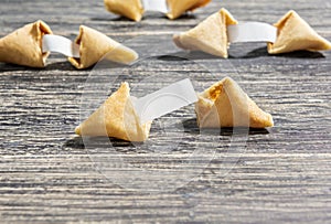 Fortune cookies with blank paper