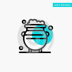 Fortune, Gold, Luck, Metal, Money turquoise highlight circle point Vector icon