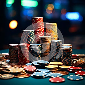 Fortune\'s Stack: A Pile of Casino Chips