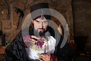Fortune teller with cristal ball photo