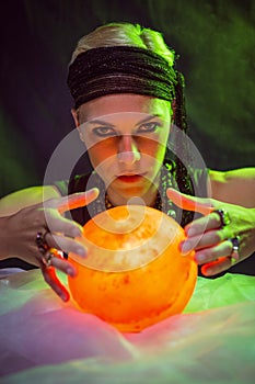 Fortune teller forecasting the future