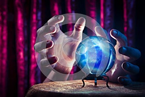 Fortune teller's Crystal Ball with dramatic lighting