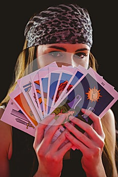 Fortune teller using tarot cards