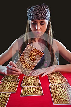 Fortune teller using tarot cards