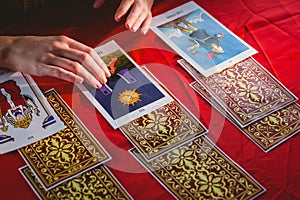 Fortune teller using tarot cards