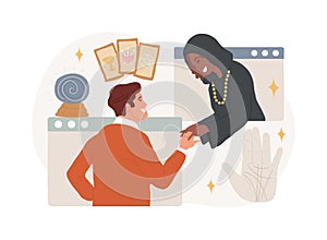 Fortune telling isolated concept vector illustration.