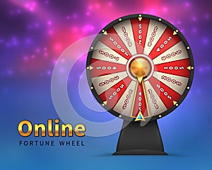 Fortune wheel background. Lucky money risk game. Spinning fortune wheels casino lottery gambling vector