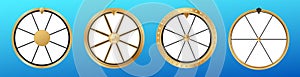 fortune wheel gold template with white empty