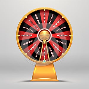 Fortune wheel. Lucky number wheeling motion people Turn 3d arrow luck objects vector sign illustration. Casino game of