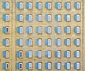 Forty-eight windows on vintage building photo