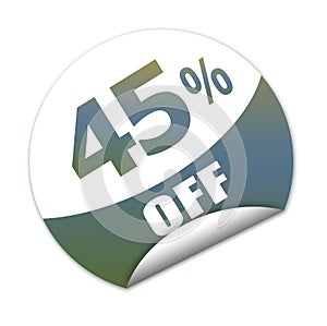 Forty-five percent off sticker discount
