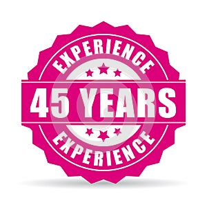 Forty-five years experience vector icon
