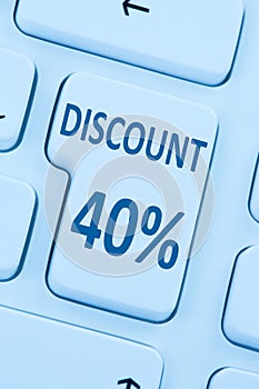 40% forty percent discount button coupon sale online shopping in