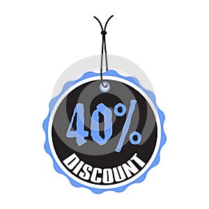 Forty percent discount tag