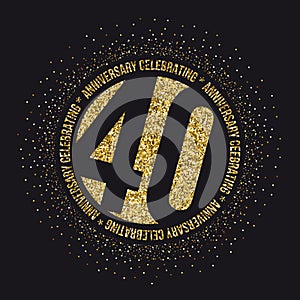 Forty years anniversary celebration logotype. 40th anniversary logo.