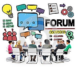 Forum Chat Message Discuss Talk Topic Concept photo