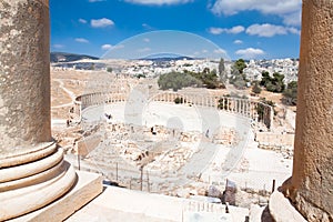Forum and Colonnade Street in Jerash, Jordan