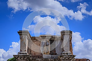 The Forum of Nerva in Rome, Italy: view of the \