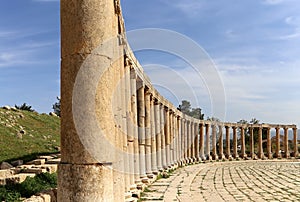 Forum (Oval Plaza) in Gerasa (Jerash), Jordan photo