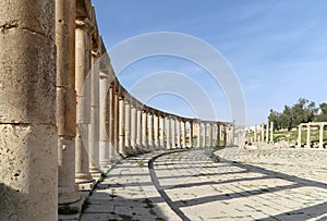 Forum (Oval Plaza) in Gerasa (Jerash), Jordan photo