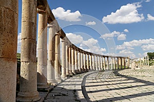 Forum (Oval Plaza) in Gerasa (Jerash), Jordan photo