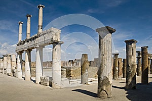 The forum in Pompeii, Italy