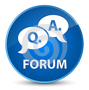 Forum (question answer bubble icon) elegant blue round button