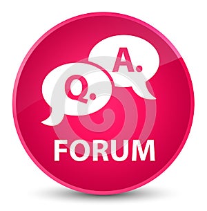 Forum (question answer bubble icon) elegant pink round button