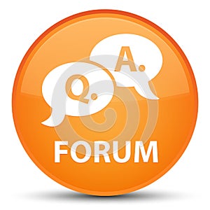 Forum (question answer bubble icon) special orange round button