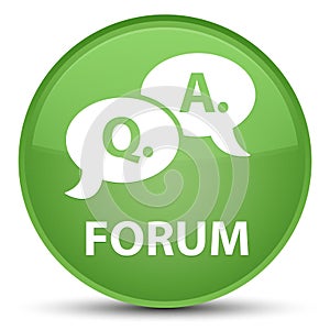 Forum (question answer bubble icon) special soft green round but