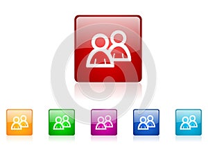 Forum square web glossy icon