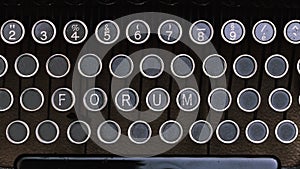 Forum, Word on vintage type writer letter keys