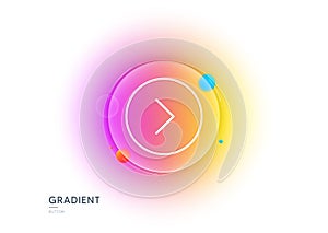 Forward arrow line icon. Next Arrowhead. Gradient blur button. Vector