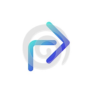 Forward arrow pixel perfect gradient linear ui icon