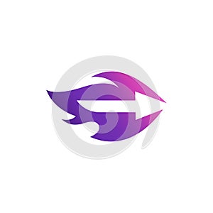 Forward Arrow Purple Flame Fire Quick Fast Speed Logo