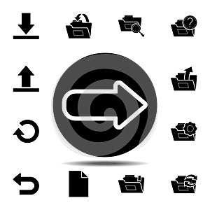 Forward and back or undo in circle, arrow icon. Simple glyph vector element of web, minimalistic icons set for UI and UX, website