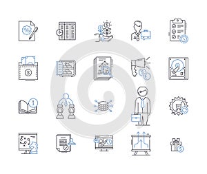 Forward and Backward line icons collection. Progress, Regression, Movement, Direction, Momentum, Retrace, Advancement