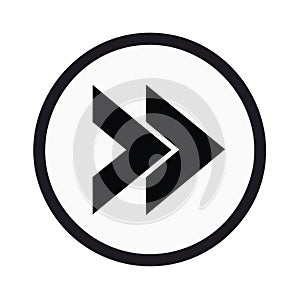 Forward Direction Arrow Symbol Circle Vector Graphic Multimedia Player Interface