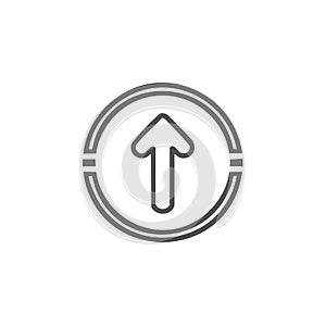 Forward Direction Vector Icon Round Symbol. Isolated Progress Arrow in Circle