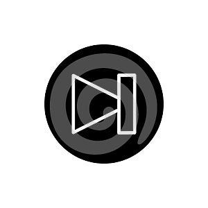 Forward media player icon illustration. Black and white vector icon