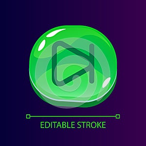 Forward rewind glossy ui button with linear icon