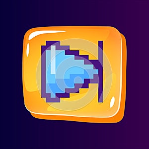 Forward rewind glossy ui button with pixelated color icon