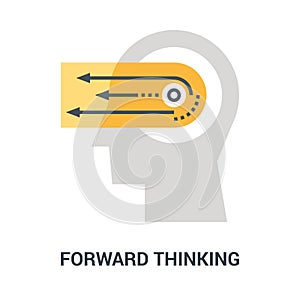 Forward thinking icon concept