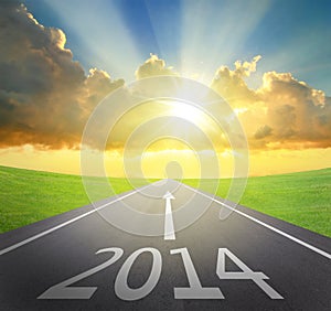 Forward to 2014 new year concept