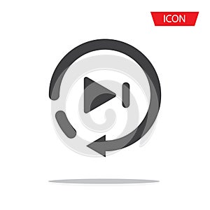 Forward vector , media vector icon on background.