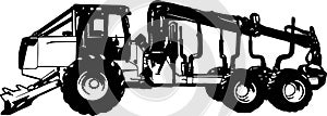 Forwarder - Special Vehicle - Heavy Machinery, Logging and Construction Machinery Stencil Cut File - Cricut file.