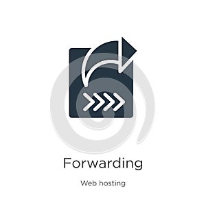 Forwarding icon vector. Trendy flat forwarding icon from web hosting collection isolated on white background. Vector illustration